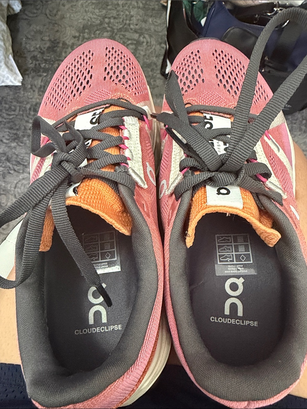 On Running Cloudclipse Women's Pink and Orange Athletic Shoes like new